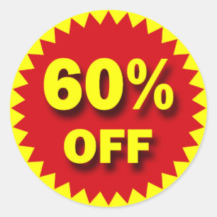 ABZEICHEN FÜR DEN EINZELHANDEL - 60 % ERMÄSSIGT RUNDER AUFKLEBER