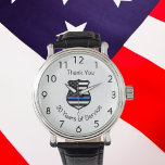 Abzeichen für den Ruhestand von Polizeibeamten Armbanduhr<br><div class="desc">Personalisieren und fügen Sie ein Abzeichen und einen Text hinzu.</div>