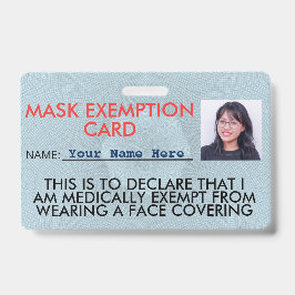 Abzeichen für die Maskenausweis-Karte Ausweis