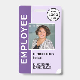 Abzeichen für lila Firmenlogo Mitarbeiter-Foto Ausweis
