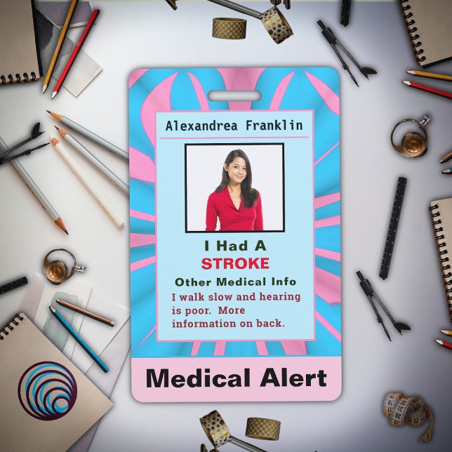 Abzeichen für medizinische Warnmeldungen - Kontakt Ausweis (Medical Alert Emergency Contact Custom Card Badge)