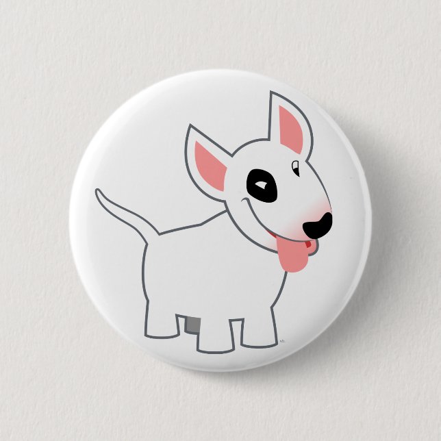 Abzeichen für niedliche Cartoon-Bull-Terrier-Schal Button (Vorderseite)