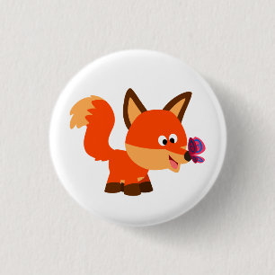 Abzeichen für niedliche Cartoon-Fox- und Schmetter Button