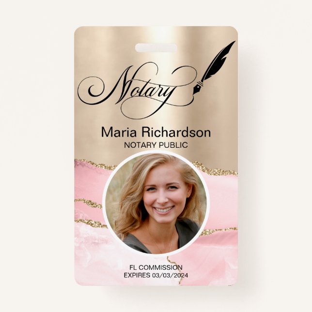 Abzeichen für öffentliche Notare Signierung von Fo Ausweis (Vorderseite)