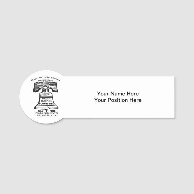 Abzeichen für personalisierte Bezeichnung Namensschild (Vorderseite)