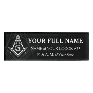 Abzeichen für personalisierte Masonic-Namen   Sch Namenschild
