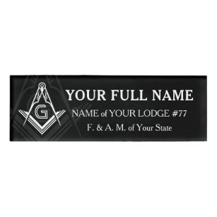 Abzeichen für personalisierte Masonic-Namen   Schw Namenschild