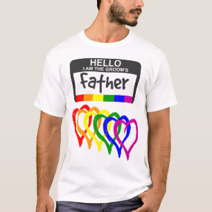 Abzeichen für Regenbogenfahne Heart Groom Pater N T-Shirt