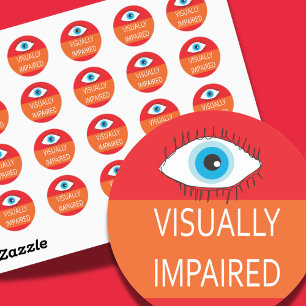 Abzeichen für sehbehindertes Button für Sehbehinde Runder Aufkleber