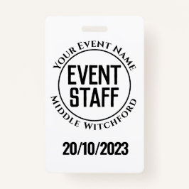 Abzeichen für Veranstaltungspersonal Ausweis