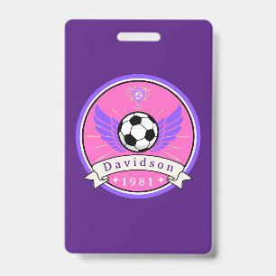 Abzeichen - Fußball - Personalisiert - Name hinzuf Ausweis