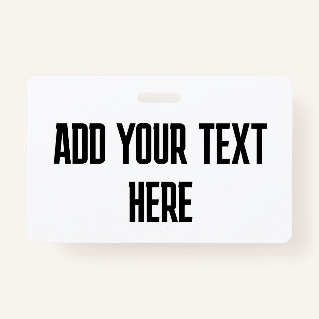 ABZEICHEN HORIZONTAL FÜGEN IHREN TEXT-KUSTOM HINZU AUSWEIS (Vorderseite)