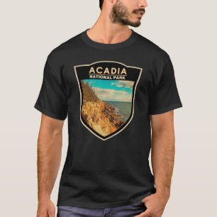 Abzeichen im Wasserfarbenstil für den Acadia Natio T-Shirt