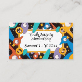 Abzeichen-Karte für Jugendaktivität im Campingplat Begleitkarte