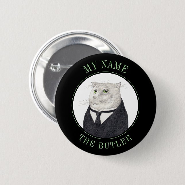 Abzeichen-KATASTENbezeichnung BUTLER Schaltfläche  Button (Vorne & Hinten)
