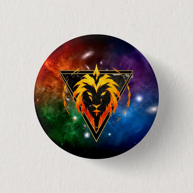 Abzeichen Löwe Zodiaque Geschenk Astrologie Button (Vorderseite)