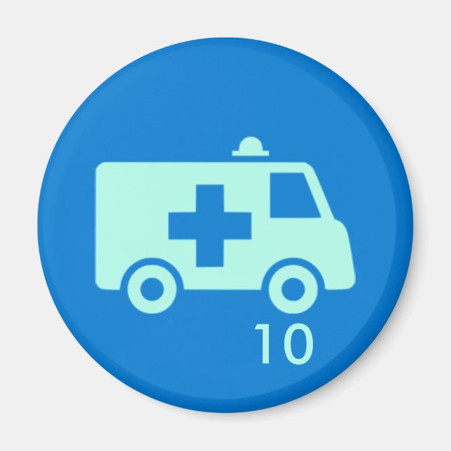 Abzeichen Magnet - Krankenwagen 10 (Vorne)