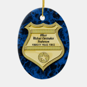 Abzeichen Marmorpolizei Abschluss/Party für die Ei Keramikornament