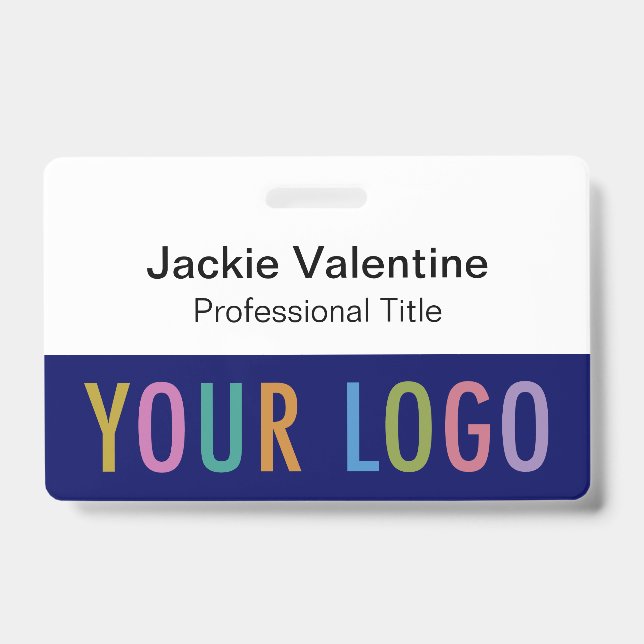 Abzeichen mit blauem PVC-Namen mit Clip Lanyard od Ausweis (Vorderseite)