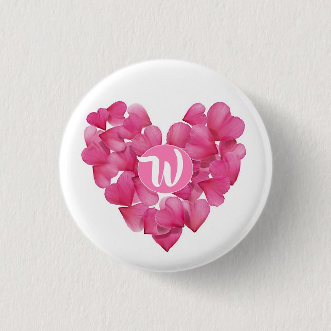 Abzeichen mit Rose in Monogramm. Button (Vorderseite)