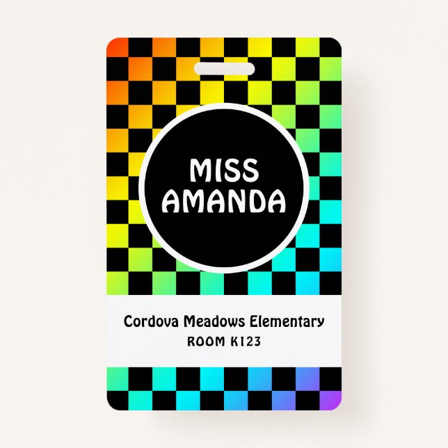 Abzeichen "Name des personalisierten Lehrers" Ausweis (Vorderseite)