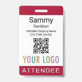 Abzeichen QR-Code-Event-Logo der Teilnehmer dunkel Ausweis