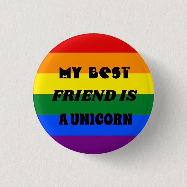 Abzeichen RAINBOW BEST FRIEND IST UNICORD Button (Vorderseite)