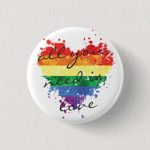 Abzeichen - Regenbogenherz, alles was du brauchst Button