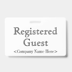 Abzeichen "Registered Guest" Ausweis