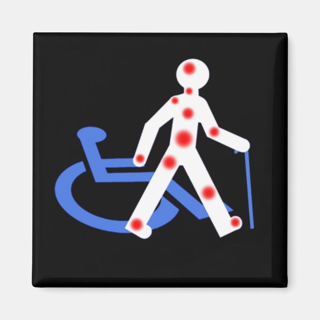 Abzeichen Rond 5 cm Porte-Klemmen Handicap unsicht Magnet (Vorne)