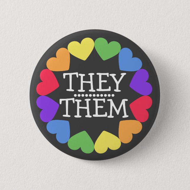 ABZEICHEN-Schaltfläche "PRIDE PRONOUN THEY/THEM" Button (Vorderseite)