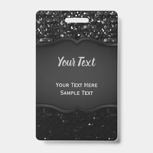 Abzeichen schwarzes KristallBling Strass Ausweis (Vorderseite)