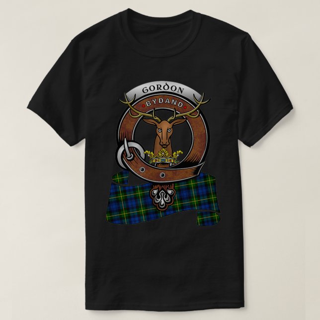 Abzeichen Tartan Scottish Clan amp Gordon T-Shirt (Design vorne)