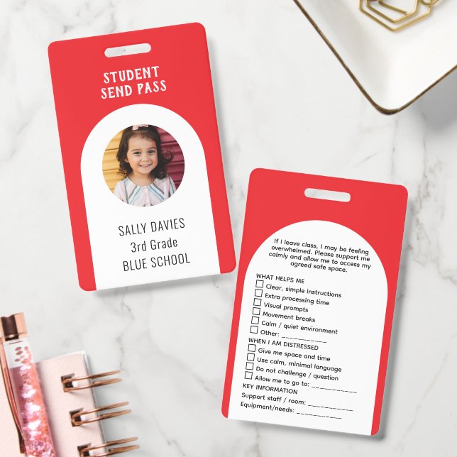 Abzeichen "Toilet Pass" | Wiederverwendbare Schulb Ausweis (Büro)