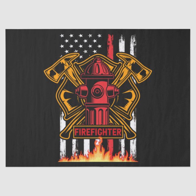 Abzeichen und Flagge der Feuerwehr Seidenpapier (Vorderseite)