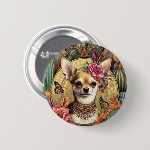 Abzeichen Vintag Chihuahua Jugendstil Button