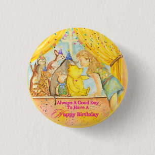 Abzeichen zum Geburtstag von Mädchen Button