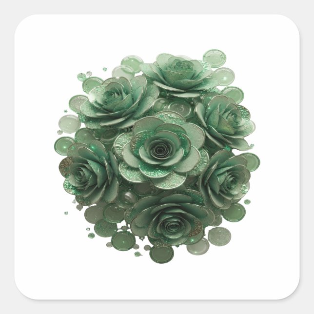 Abziehbare grüne GREEN ROSES Sticker Druck (Vorderseite)
