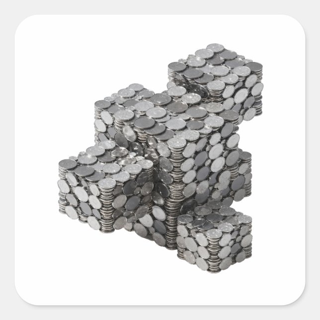 Abziehbare Silber-Dekor-Kunst Quadratischer Aufkleber (Vorderseite)