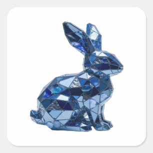Abziehbarer Silberner BLUE RABBIT Sticker Motif