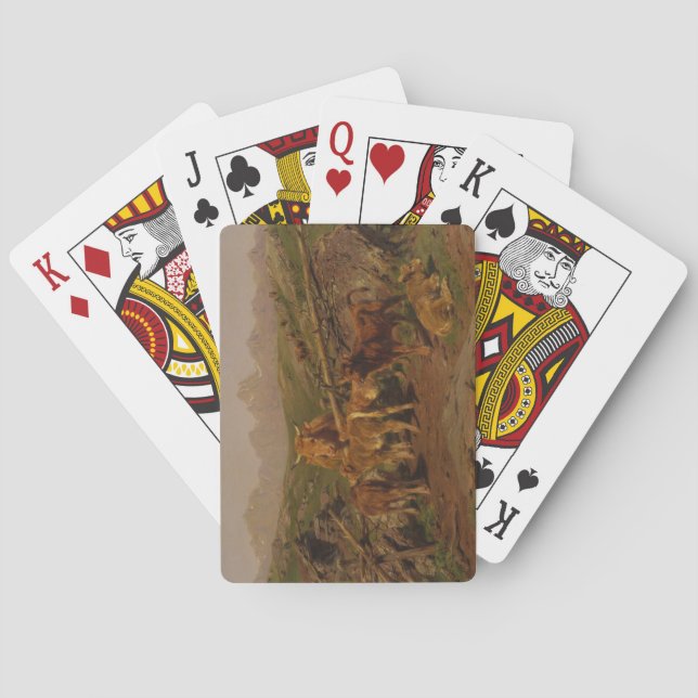 Abziehen der Kälber (von Rosa Bonheur) Spielkarten (Rückseite)