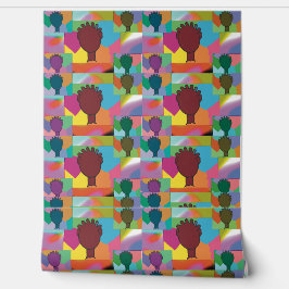 Abziehfolie und Stickerei 3 - Gesichter Tapete