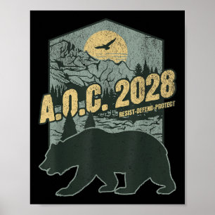 AC 2028 für Präsident Resist Bear Alexandria Ocas Poster