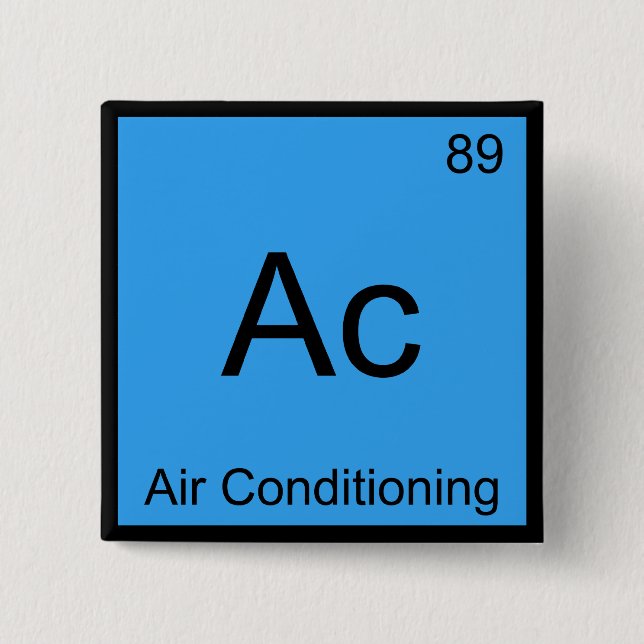 Ac - Klimaanlage Chemie Elementsymbol Tee Button (Vorderseite)