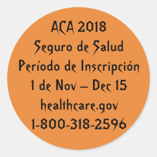 ACA Período de Inscripción - Horror de Halloween Runder Aufkleber