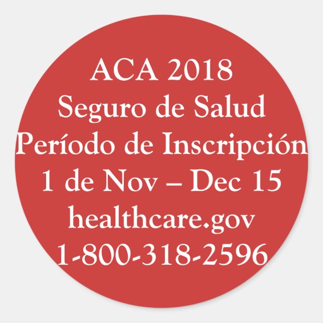 ACA Período de Inscripción - Resistencia Roja Runder Aufkleber (Vorderseite)