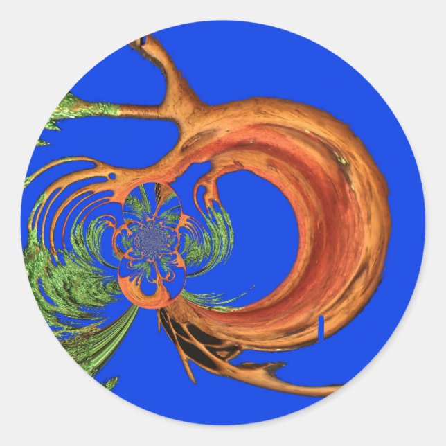 Acacia Circle Art Print Runder Aufkleber (Vorderseite)