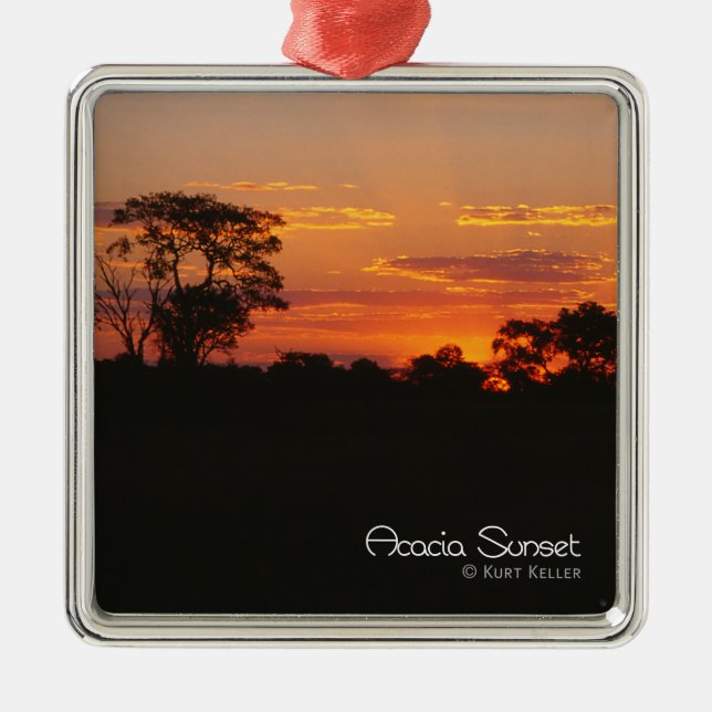Acacia Sunset Silbernes Ornament (Vorne)