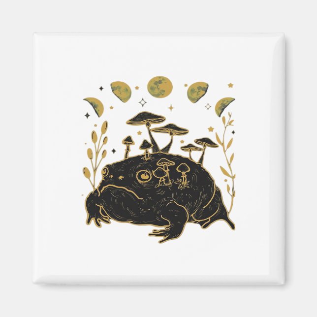 Academia Moon Witchy Goblincore Aesthetic Frog Cla Magnet (Vorne)