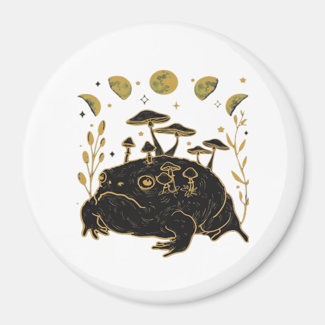 Academia Moon Witchy Goblincore Aesthetic Frog Cla Magnet (Vorne)